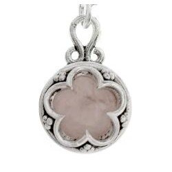 Amuleto Plata Gotland con Cuarzo Rosa 1,7 x 1,1 cm